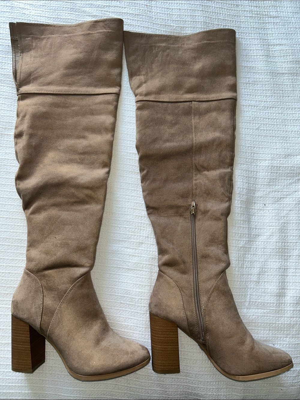 Call It Spring Taupe Over-the-Knee Block Heel Boots size 9